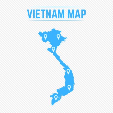 Harita Simgeleriyle Vietnam Basit Haritası