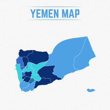 Yemen Bölgelerle Ayrıntılı Harita