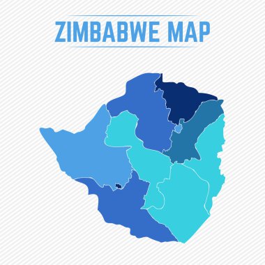 Zimbabwe Bölgelerle Ayrıntılı Harita