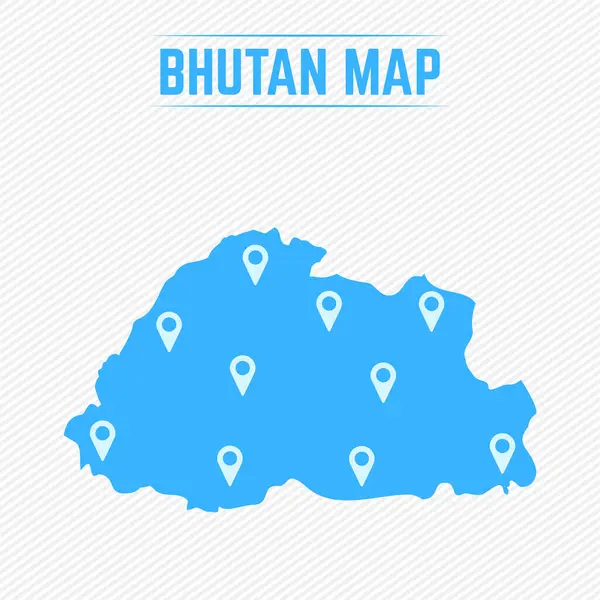 stock vector Bhutan Simple Map With Map Icons