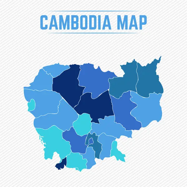 stock vector Cambodia Detailed Map With Regions