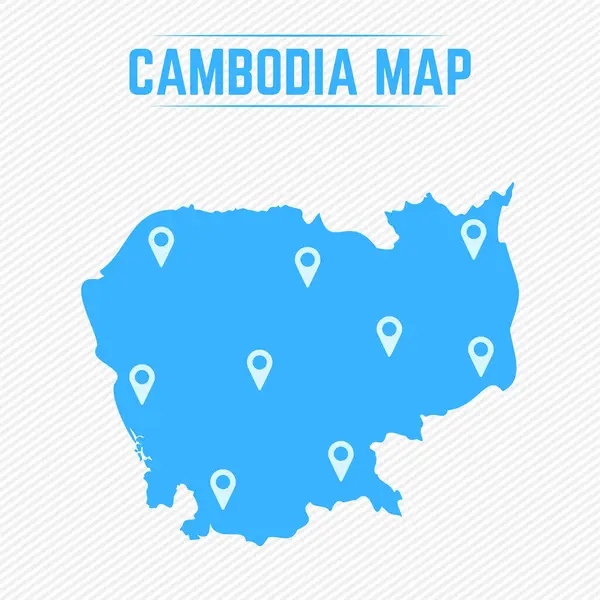 stock vector Cambodia Simple Map With Map Icons