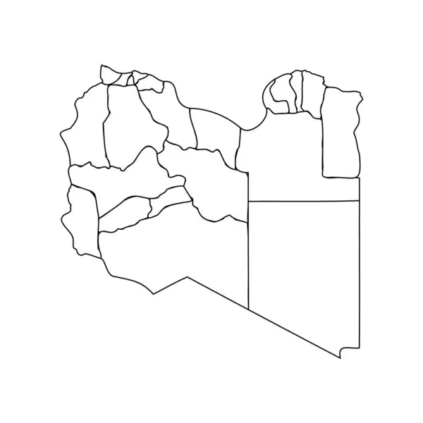 stock vector Doodle Map of Libya With States