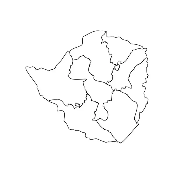 stock vector Doodle Map of Zimbabwe With States