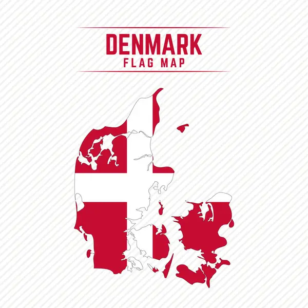 stock vector Flag Map of Denmark. Denmark Flag Map