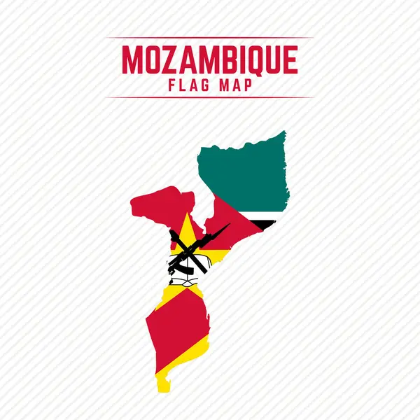 Stock vector Flag Map of Mozambique. Mozambique Flag Map