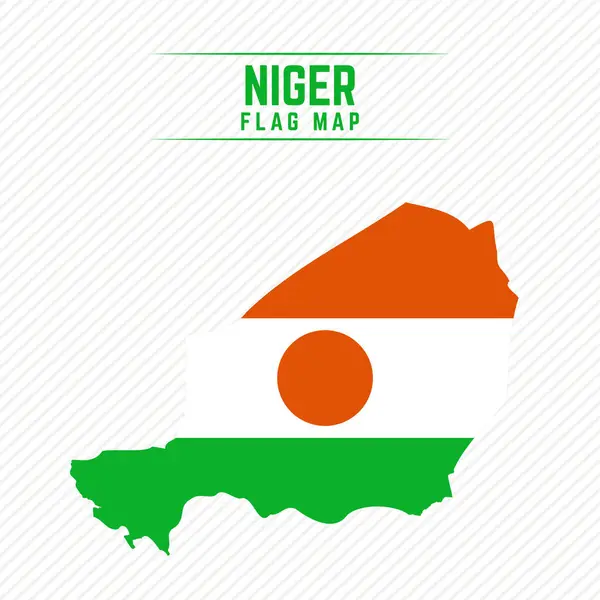 stock vector Flag Map of Niger. Niger Flag Map