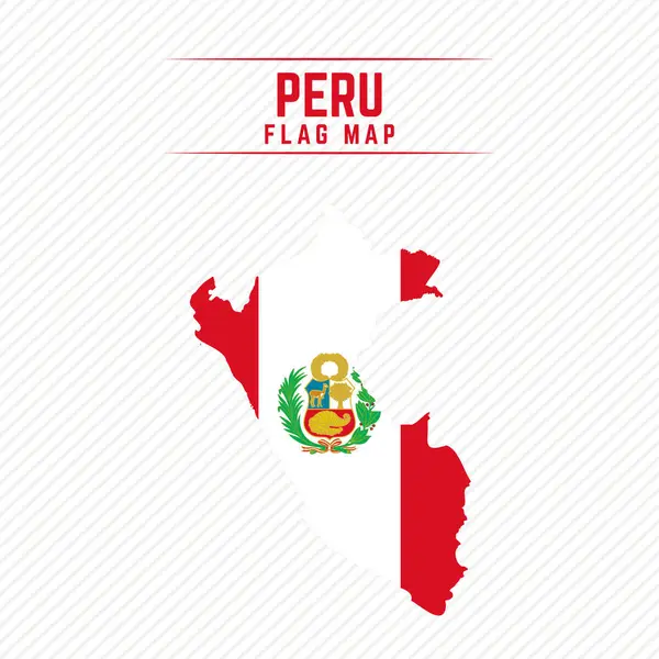 stock vector Flag Map of Peru. Peru Flag Map