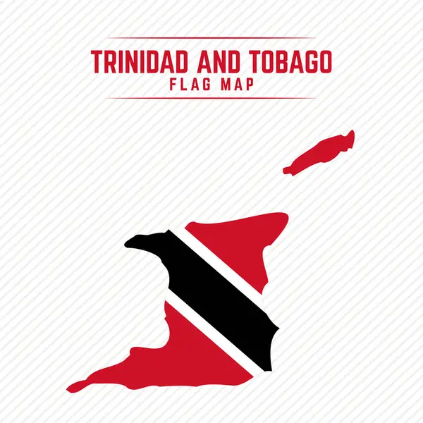 stock vector Flag Map of Trinidad and Tobago. Trinidad and Tobago Flag Map