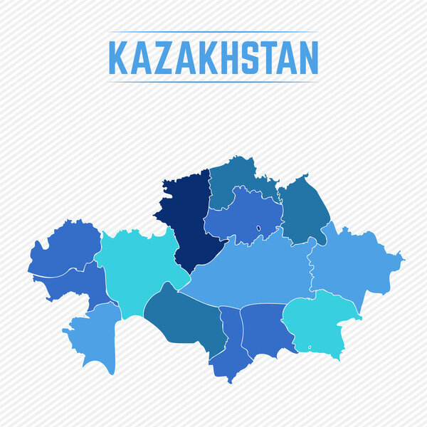 Kazakhstan Detailed Map With Regions