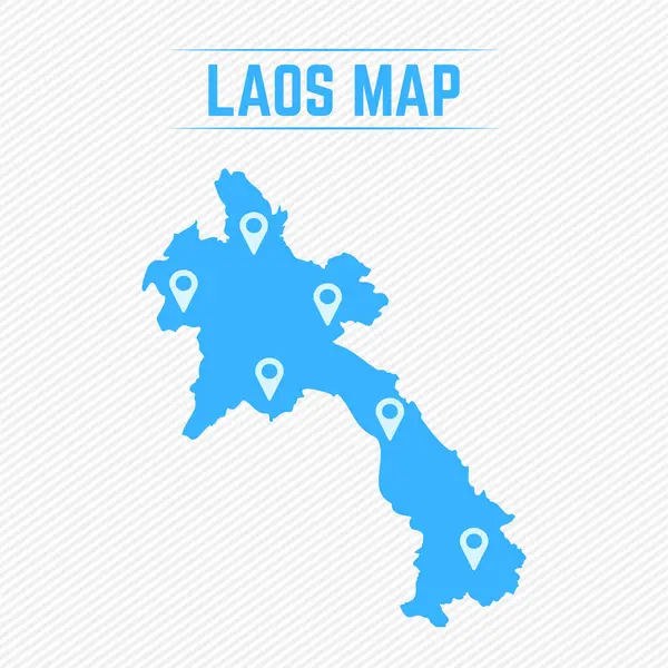 stock vector Laos Simple Map With Map Icons