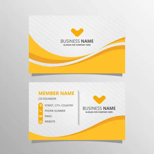 Modern Sarı Dalgalı İş Kartı Şablonu