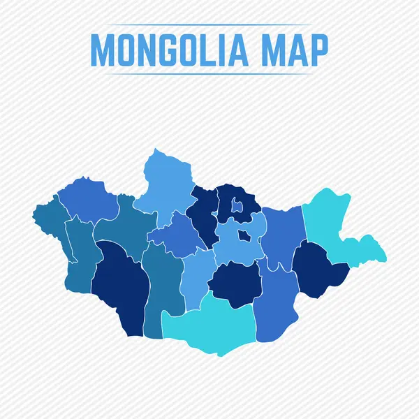 stock vector Mongolia Detailed Map With Regions