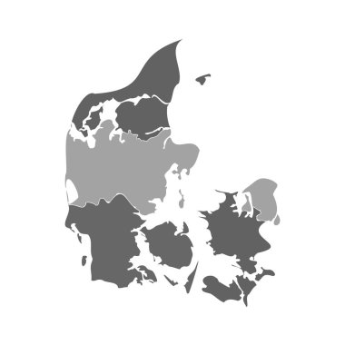 Gri Bölünmüş Danimarka Haritası