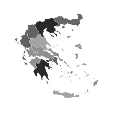 Yunanistan Gri Bölünmüş Haritası
