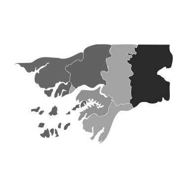 Gri Bölünmüş Gine Bissau Haritası