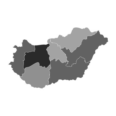 Gri Bölünmüş Macaristan Haritası