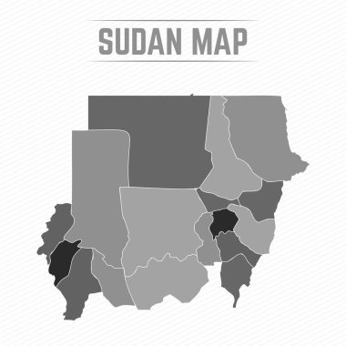 Gri Bölünmüş Sudan Haritası