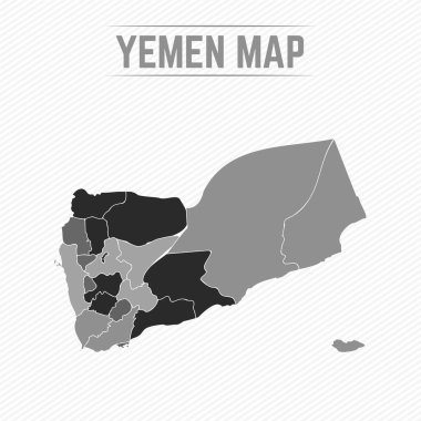 Gri Bölünmüş Yemen Haritası