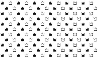 Siyah ve Beyaz Taç Kusursuz Desen