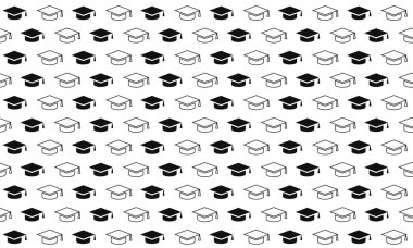 Siyah ve Beyaz Mezuniyet Şapkası Kusursuz Desen