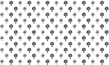 Siyah ve Beyaz Ağaç Kusursuz Desen