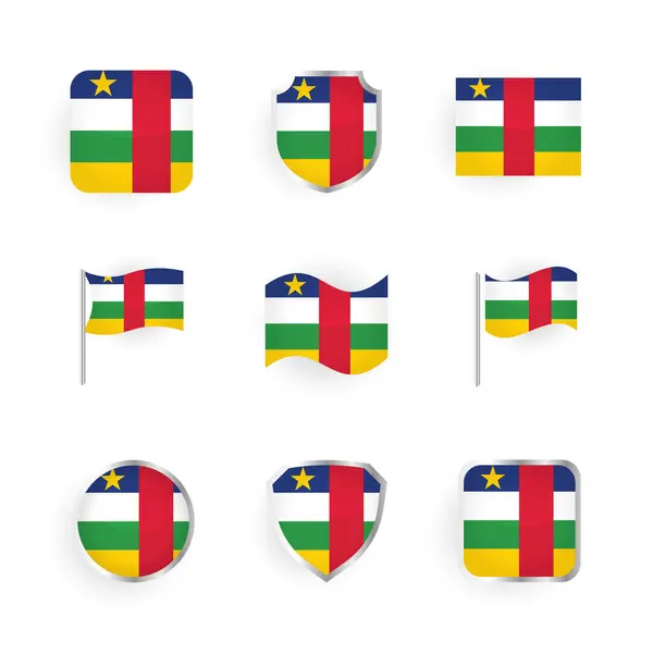 stock vector Central African Republic Flag Icons Set