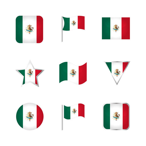 Mexico Flag Icons Set