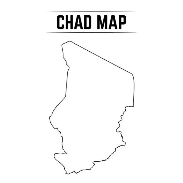 stock vector Outline Simple Map of Chad