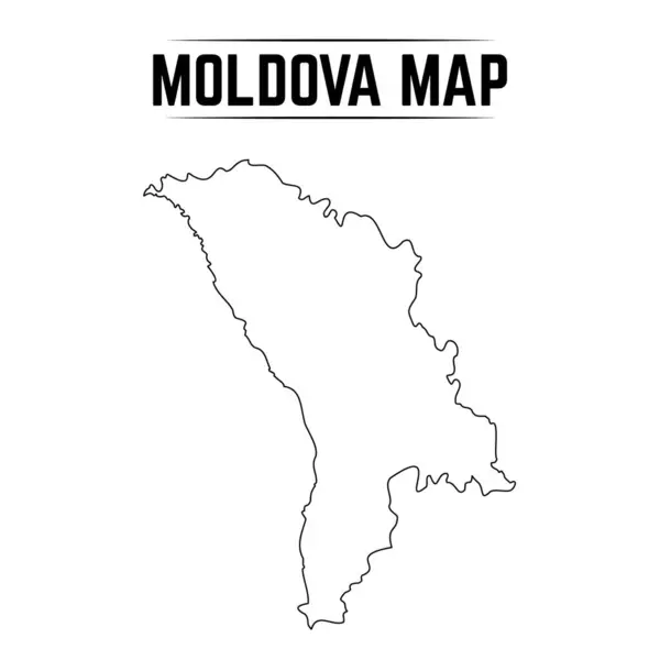 stock vector Outline Simple Map of Moldova