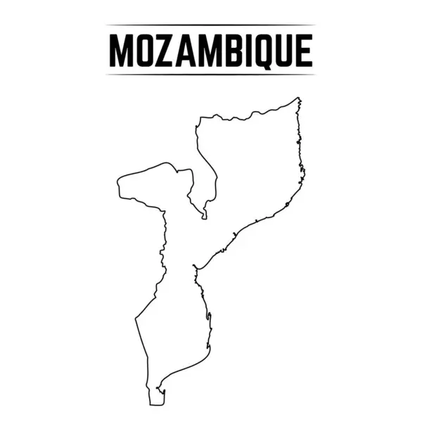 stock vector Outline Simple Map of Mozambique