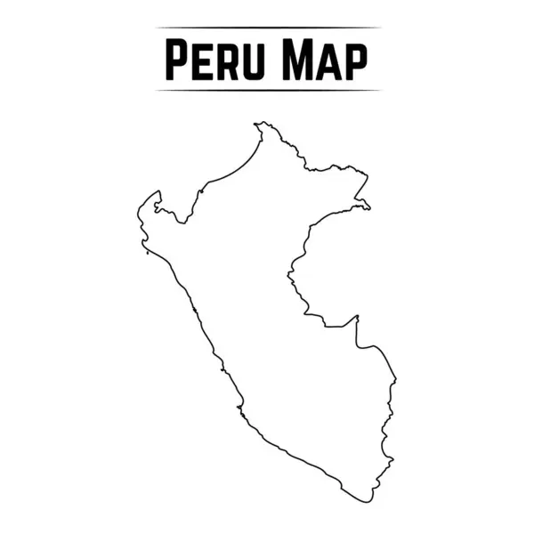 stock vector Outline Simple Map of Peru