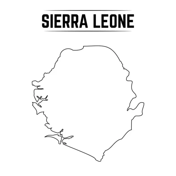 stock vector Outline Simple Map of Sierra Leone