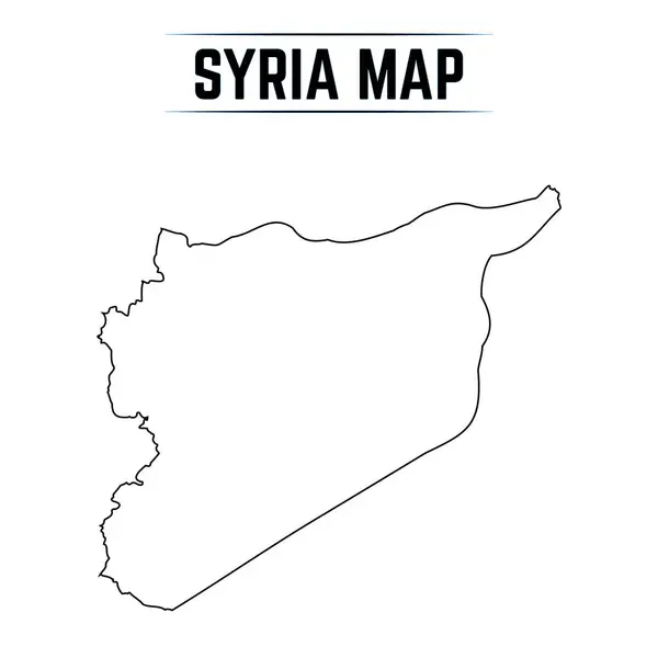 stock vector Outline Simple Map of Syria