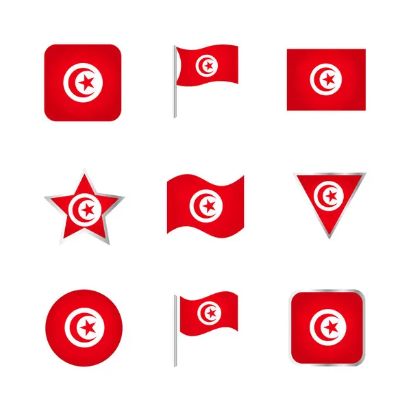 stock vector Tunisia Flag Icons Set