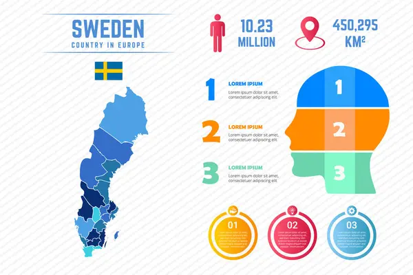 stock vector Colorful Sweden Map Infographic Template