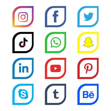 Düz Sosyal Ortam Simgesi Ayarları