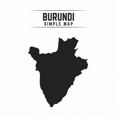 Beyaz Arkaplanda İzole Edilmiş Basit Siyah Burundi Haritası