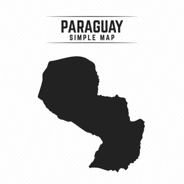 Paraguay 'ın Basit Siyah Haritası Beyaz Arkaplanda İzole Edildi