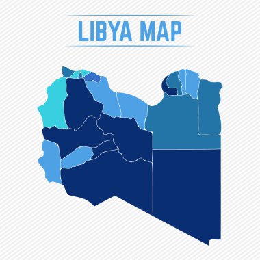 Libya Bölgelerle Ayrıntılı Harita