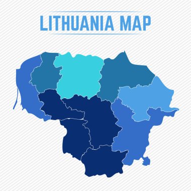 Litvanya Eyaletlerle Ayrıntılı Harita