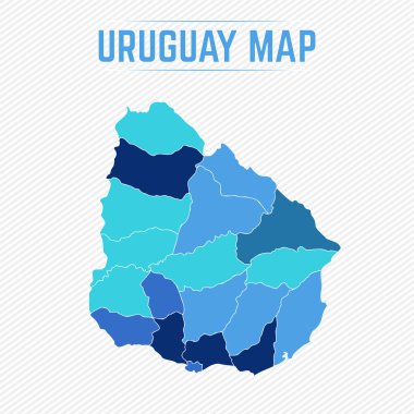 Eyaletlerle Ayrıntılı Uruguay Haritası