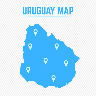 Harita Simgeleriyle Uruguay Basit Haritası