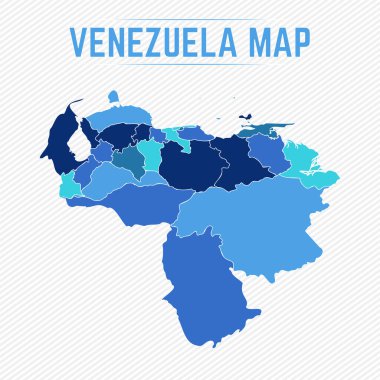 Venezuela Eyaletlerle Ayrıntılı Harita