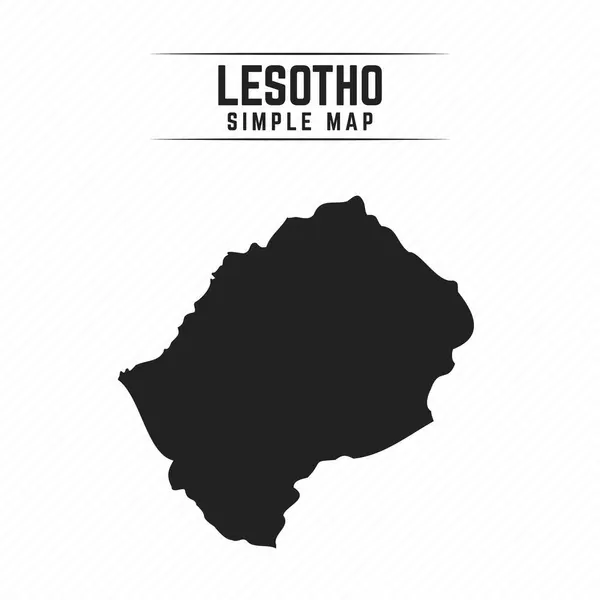 stock vector Simple Black Map of Lesotho Isolated on White Background