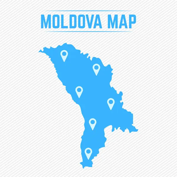 stock vector Moldova Simple Map With Map Icons