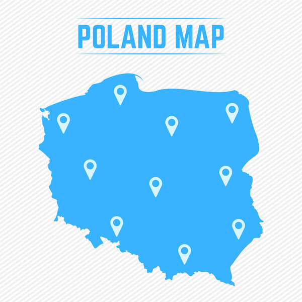 Poland Simple Map With Map Icons