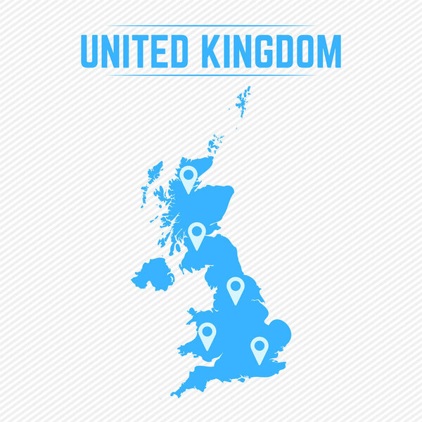 United Kingdom Simple Map With Map Icons