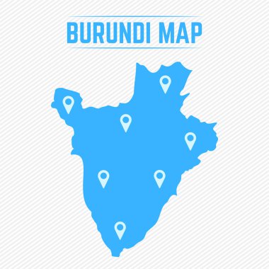 Harita Simgeleriyle Burundi Basit Haritası
