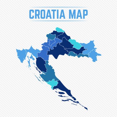 Hırvatistan Ülkelerle Ayrıntılı Harita